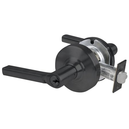 SCHLAGE Grade 1 Store Lock, Latitude Lever, Standard Cylinder, Matte Black Finish, Non-Handed ND66PD LAT 622